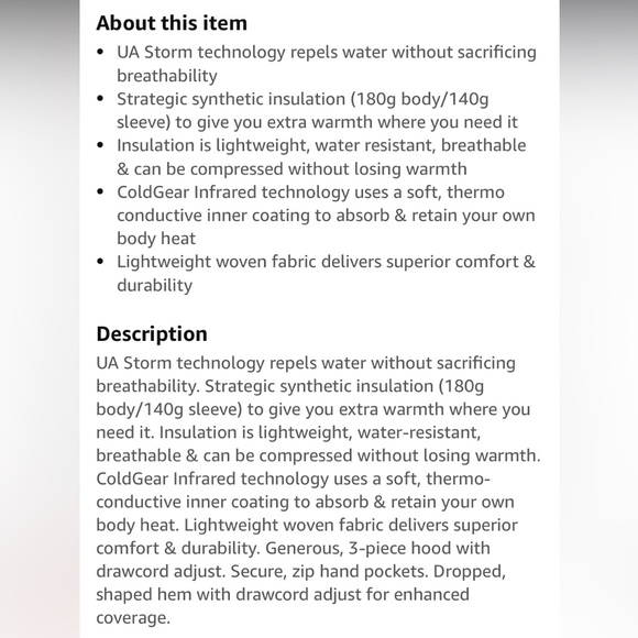 WOMEN’S UNDER ARMOUR INSULATED HOODED JACKET - Picture 13 of 13